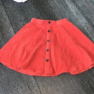 Red button down skirt